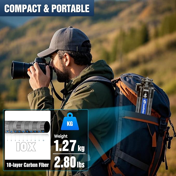 LEOFOTO LS-284CEXX Carbon Fiber Tripod - Image 4