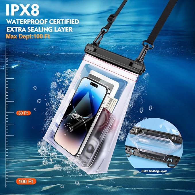 Large Waterproof Phone Pouch, Cell Phone Dry Bag - Image 4