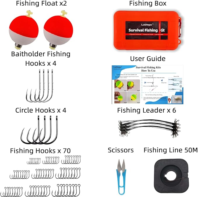 Mini Survival Fishing Kit Small Emergency Fishing TackleBox Pocket Outdoor - Image 7