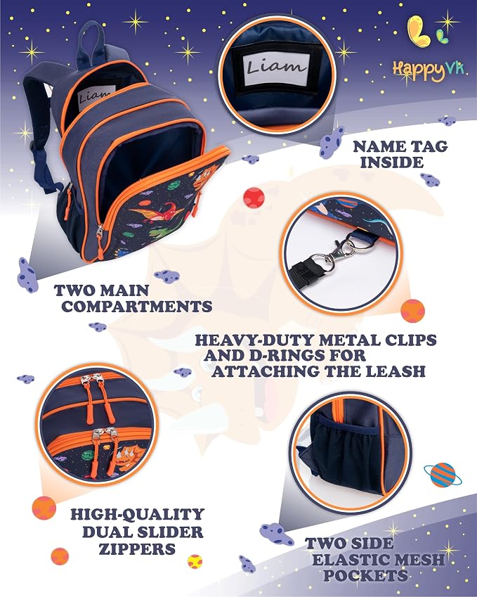 HappyVk- Backpack with Leash for Kids-Anti Lost Walking Toddler Leash-Dinosaur - Image 7