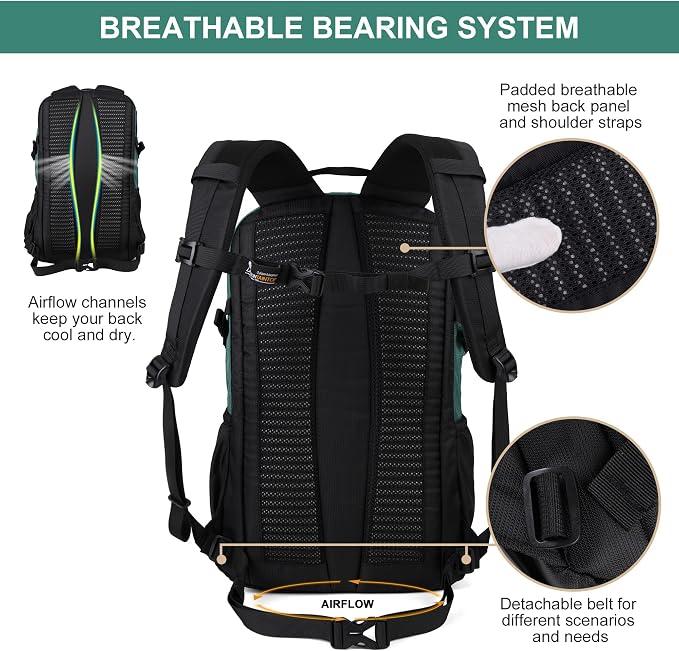 MOUNTAINTOP Hiking Backpack, 25L Camping Backpack, Men Women Hiking Daypack - Image 7