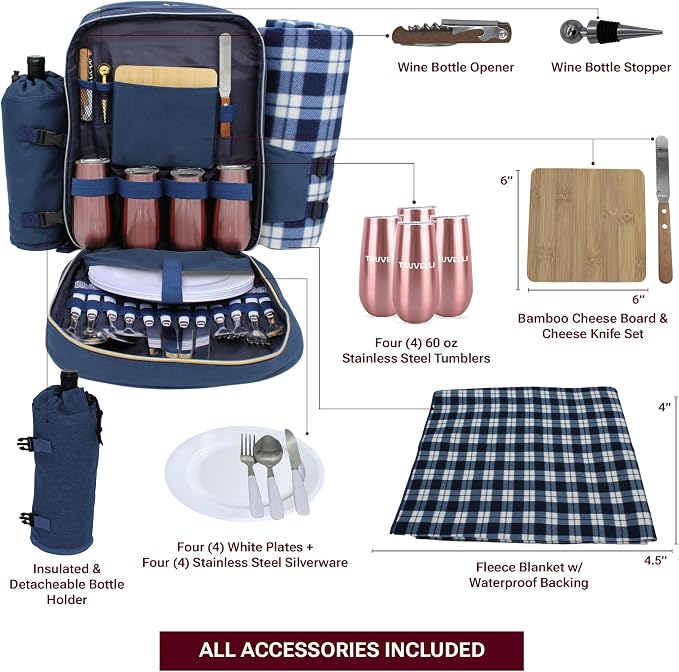 Truvelli Picnic Backpack for 4 - Image 4