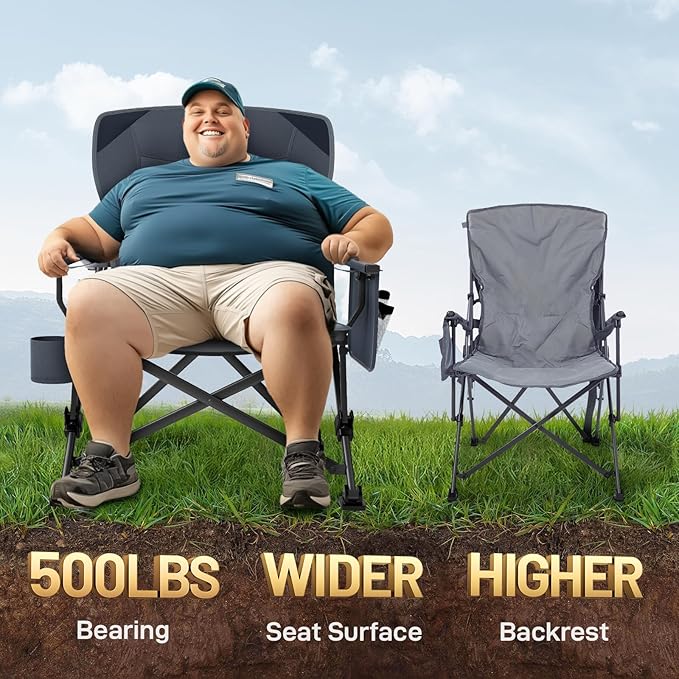 EVER ADVANCED Oversized Folding Camping Chair - Image 3