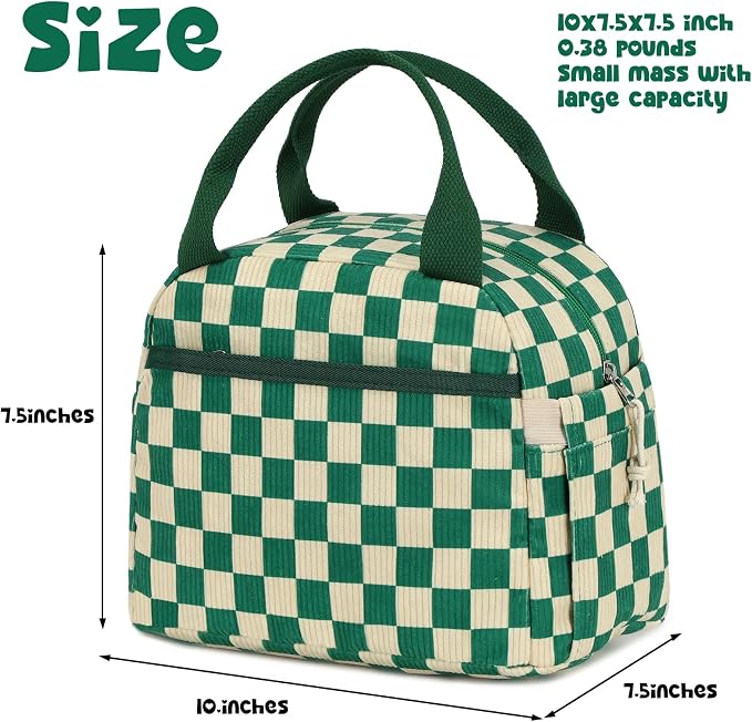 Bluboon Lunch Box for Women men Insulated Cute Corduroy Lunch bag, Reusable - Image 2