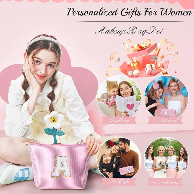 YOOLIFE Personalized Initial Makeup Bag - Image 3