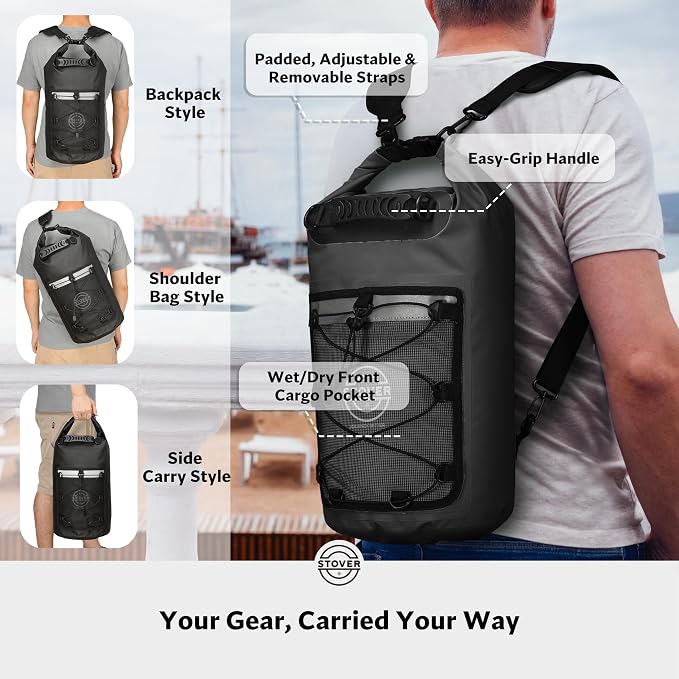 STOVER 5/10/25/30/40/55L Waterproof Backpack- Floating Dry Bag - Image 3