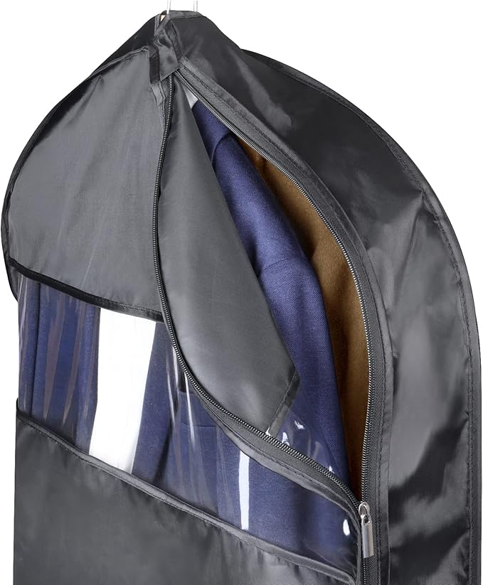 Univivi Garment Bags for Travel and Storage 43" Hanging Suit Bag Clear Suits - Image 2