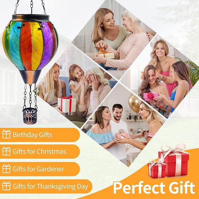 Colorful Hot Air Balloon Solar Lantern - Image 9
