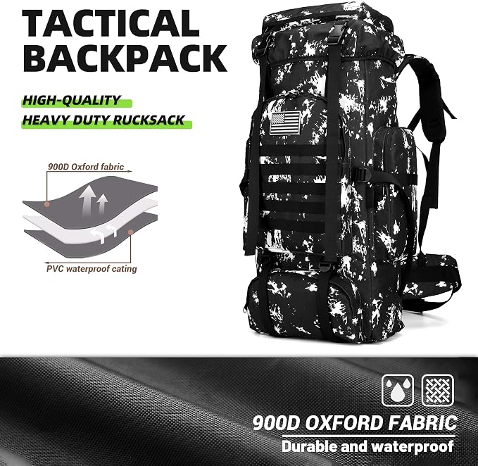 King'sGuard 70L Camping Hiking Backpack Tactical Backpack Military Molle - Image 4