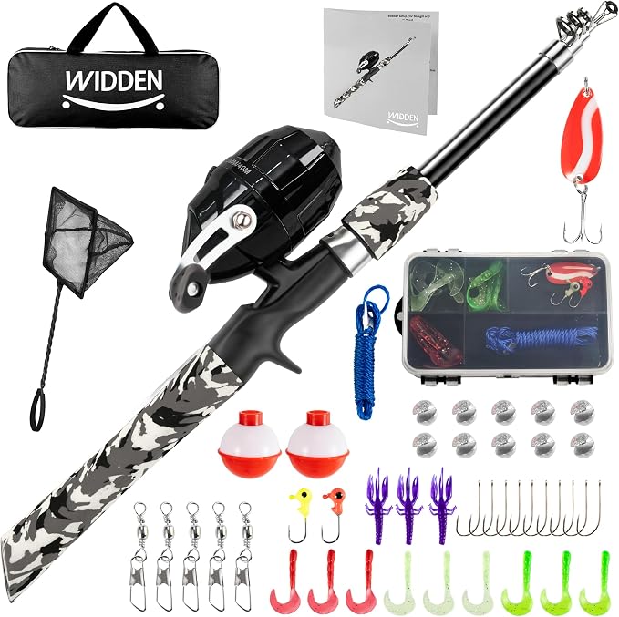 Kids Fishing Pole, Portable Telescopic Kids Fishing Poles by WIDDENKidsFishingPole