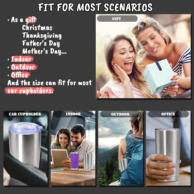 20 oz Tumbler with lid Double Wall Vacuum Insulated Tumblers Stainless Steel - Image 6