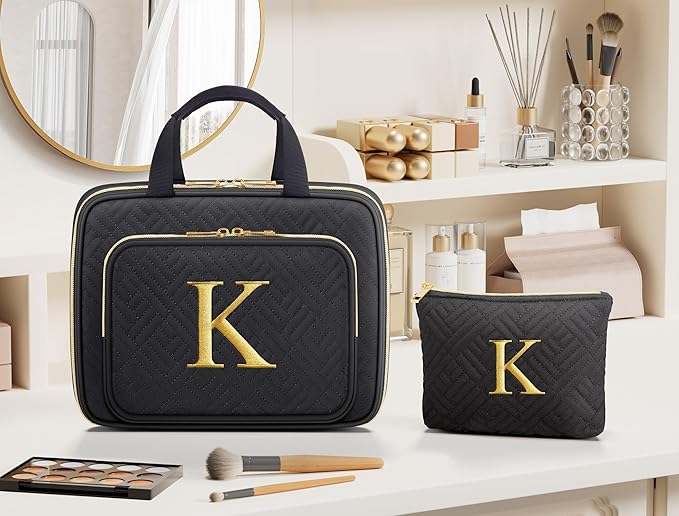 Personalized Gifts for Women, Initial Toiletry Bag Hanging Travel Organizer & - Image 7