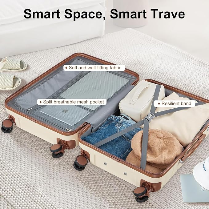 Luggage Sets 3 Piece with TSA Lock Hardside PC+ABS Carry On Suitcase with YKK - Image 8