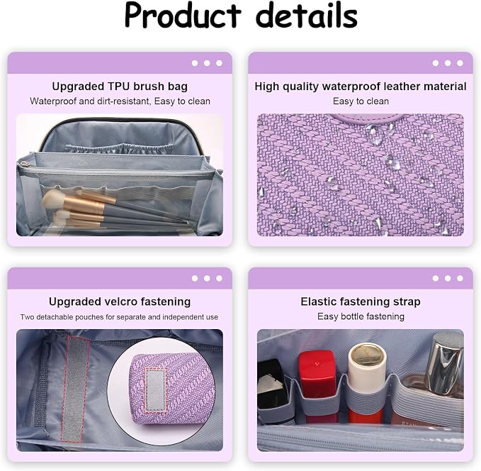 BOYATU Travel Makeup Bags for Women: Large Cosmetic Bag Waterproof - Image 4