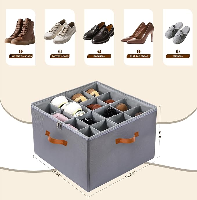 Shoe Organizer for Closet, Fits up to 16 Pairs Shoe Storage - Image 2