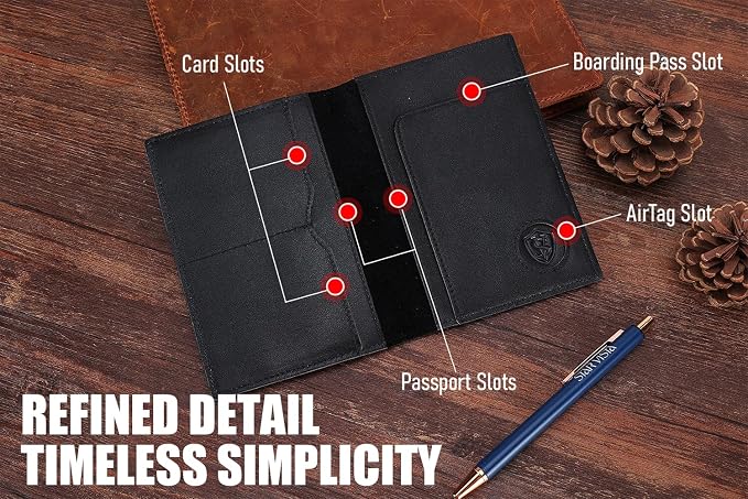 STAR VISTA Albatross Leather Travel Passport Holder, Minimalist Design - Image 4