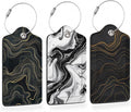 Abstract Line Art 3 Pack PU Leahter Luggage Tag by Losthll