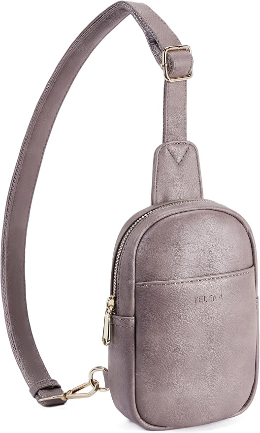 Telena Small Sling Bag for Women Leather Crossbody Fanny Packs Chest Bag for by Telena
