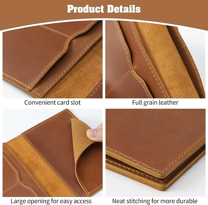 Jack&Chris Leather Passport Holder, Handmade Passport cover, Travel Wallet - Image 5