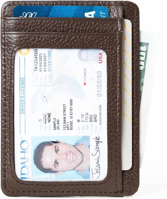KARAKORAM Vertical Handcrafted Premium Leather Front Pocket Credit Card Holder - Image 3