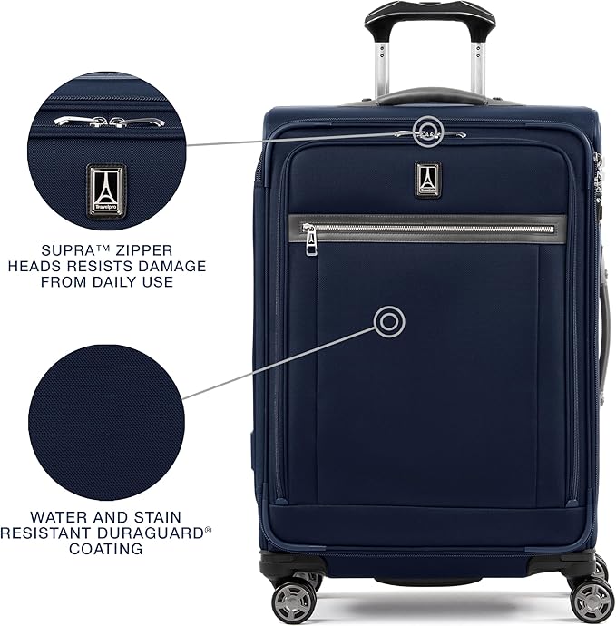 Travelpro Platinum Elite Softside Expandable Checked Luggage, 8 Wheel Spinner - Image 3