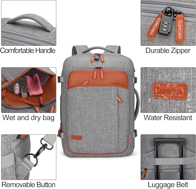 Carry on Travel Backpacks, Extra Large 40L Flight Approved Bag - Image 6