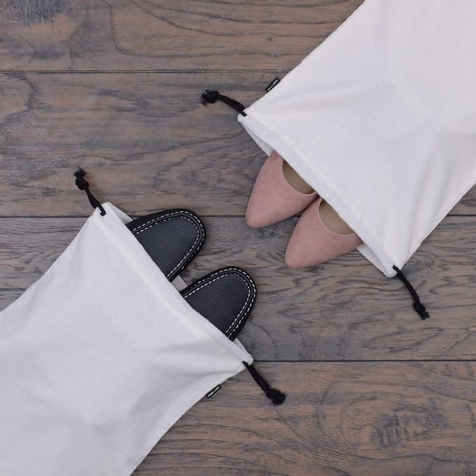ZENPAC Travel Shoe Bag, Washable Breathable Cotton Fabric - Image 2