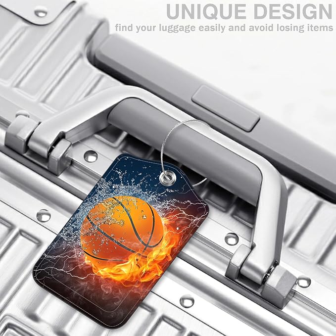 Basketball on Fire Set of 2 Luggage Tags - Image 5