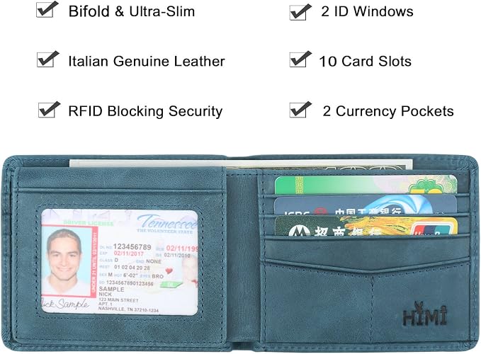 Wallet for Men-Genuine Leather RFID Blocking Bifold Stylish Wallet - Image 3