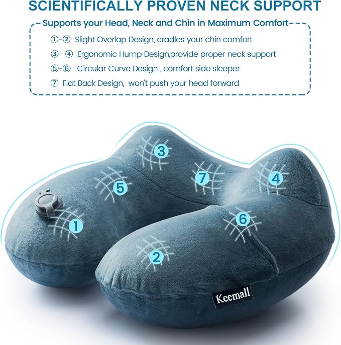 2Pack Inflatable Travel Neck Pillow - Image 4