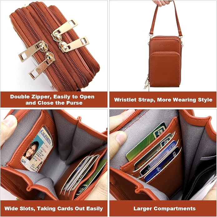 Crossbody Cellphone Purse Women Touch Screen Bag RFID Blocking Wallet Handbag - Image 4