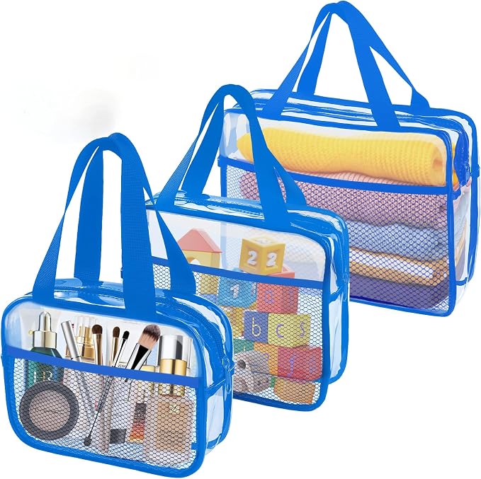 XEWEA Clear Travel Toiletry Bags, 3 Pack TSA Approved Transparent Makeup Bag - Image 9