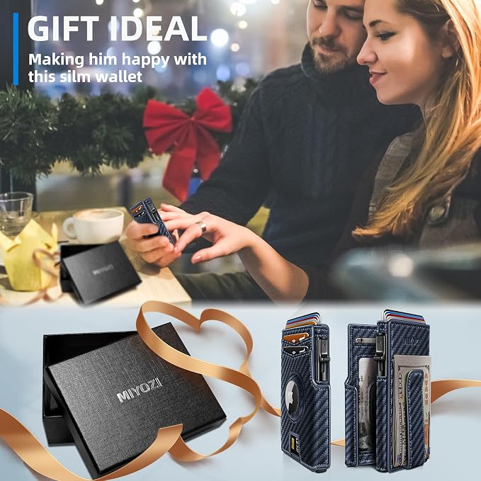 Airtag Wallet for Men, with Money Clip 10 Cards Metal Case Smart Slim Pop Up - Image 7
