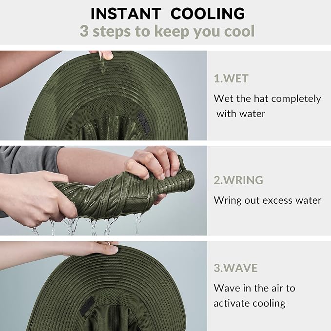 Sukeen Cooling Sun Hat for Men Women UPF50+ Wide Brim Fishing Hat - Image 3