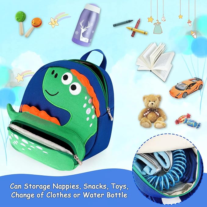 Accmor Toddler Harness Backpack Leash, Cute Dinosaur Backpacks - Image 3