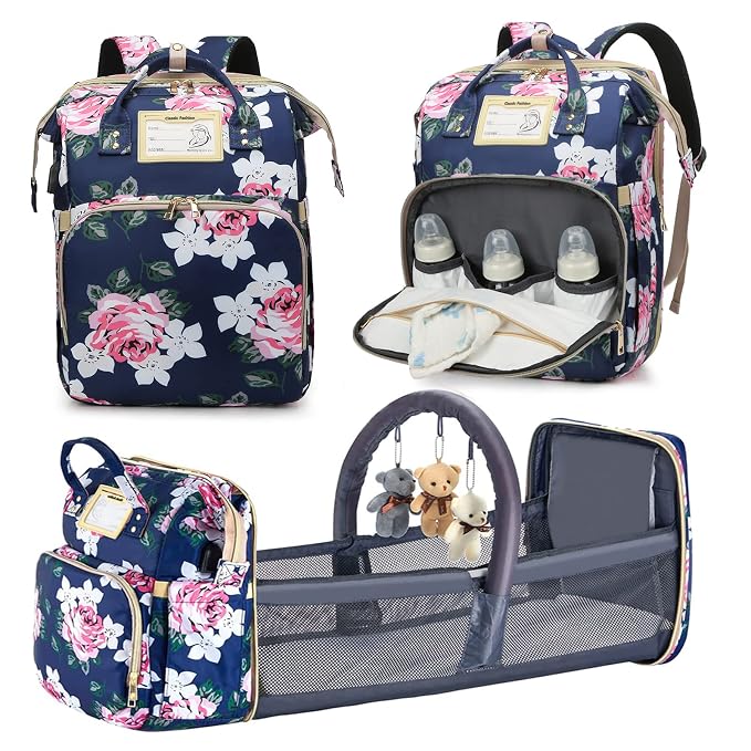 Diaper Bag Backpack with Changing Station, Foldable by %E2%80%94%E2%80%94BeautyHealthFamily%E2%80%94%E2%80%94