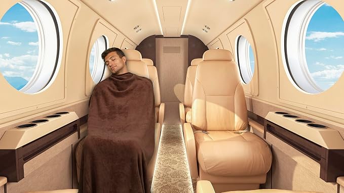 BlueHills Premium Soft Travel Blanket Pillow Airplane Blanket Soft Bag Pillow - Image 4