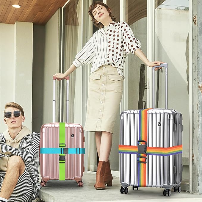 BILIONE 4 Pack Luggage Straps 79" Long Belts Keep Suitcase Secure While - Image 3