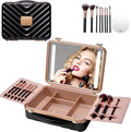 Mocado Travel Makeup Case with Lighted Mirror, Makeup Box with 8 Makeup Brushes by Mocado