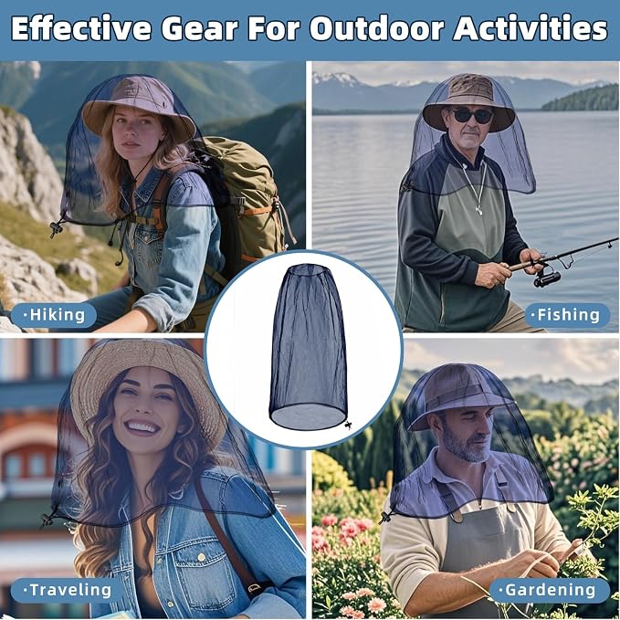 Oversized Mosquito Net 42 x 25 Inches Ultra Large Mosquito Head Net Face Neck - Image 6