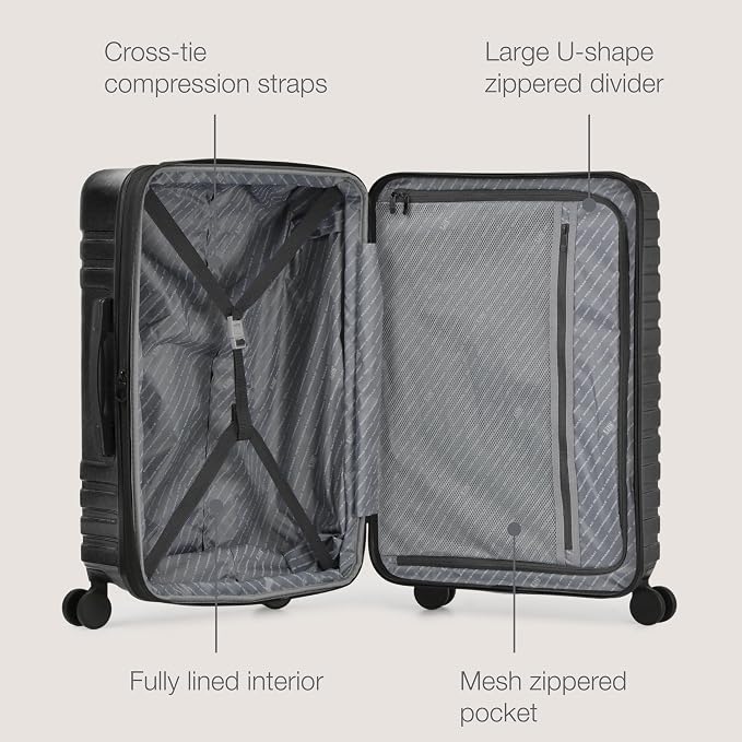U.S. Traveler Boren Polycarbonate Hardside Rugged Travel Suitcase Luggage - Image 2