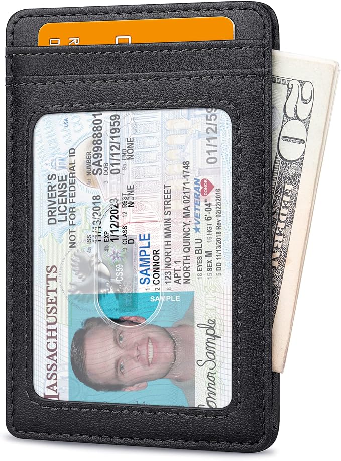 Buffway Mens Slim Wallet, Minimalist Thin Front Pocket Leather Credit Card - Image 2
