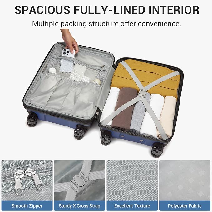 Kono 24 Inch Expandable Luggage Suitcase - Image 7