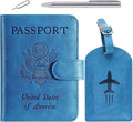 Passport Holder With Luggage Tag Cover Wallet RFID Blocking Leather Case Travel by PASCACOO