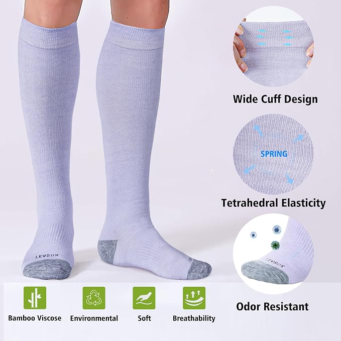 LEVSOX Compression Socks for Pregnant Women 20-30 mmHg Knee High Cute Funny - Image 3