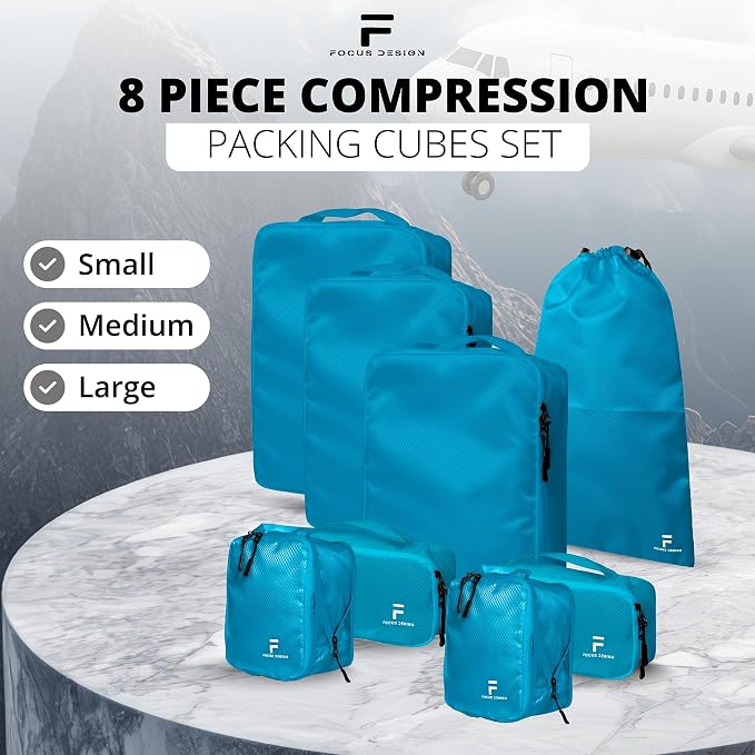 8 Piece Compression Packing Cubes Set - Image 2