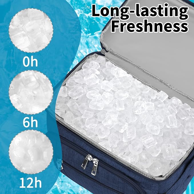 Cooler Backpack, Insulated Backpack Cooler Leakproof Double Deck Cooler Bag - Image 3