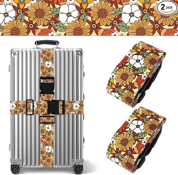 Yellow Daisy Luggage Straps for Suitcases TSA Approved, Luggage Identifiers for by Unknown