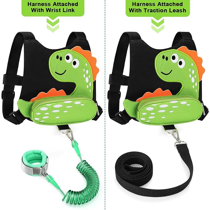 Accmor Toddler Harness Leash, Cute Dinosaur Kids Harness Child Leash - Image 3