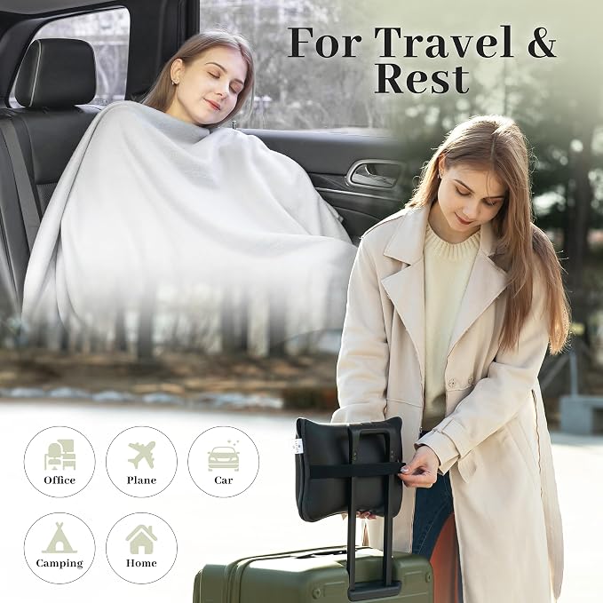 Elvasa Travel Blanket and Pillow Set – Compact Lightweight Throw - Image 5